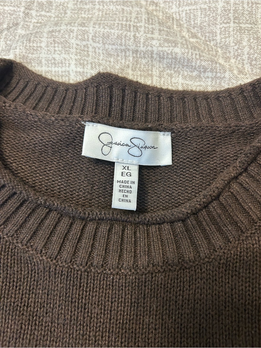 Jessica Simpson Chocolate Brown Crewneck Sweater